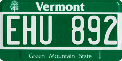 VT license plate EHU892
