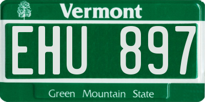VT license plate EHU897