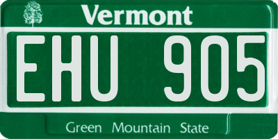 VT license plate EHU905