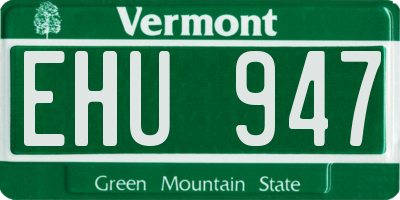 VT license plate EHU947