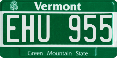 VT license plate EHU955