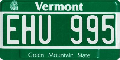 VT license plate EHU995