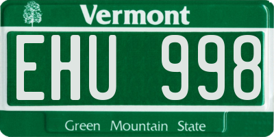 VT license plate EHU998