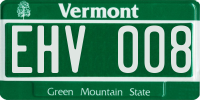VT license plate EHV008
