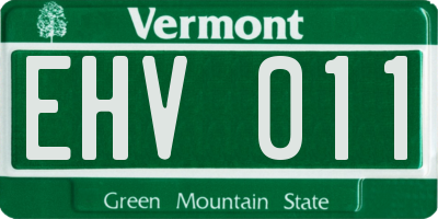 VT license plate EHV011