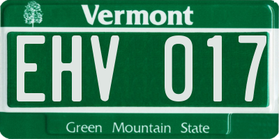 VT license plate EHV017