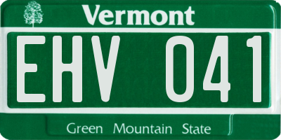 VT license plate EHV041