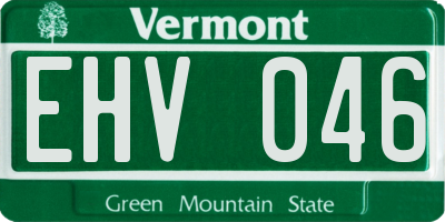 VT license plate EHV046
