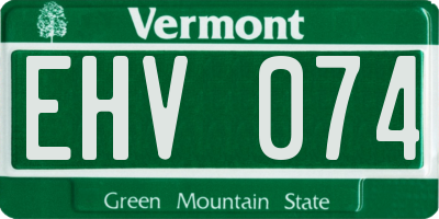 VT license plate EHV074