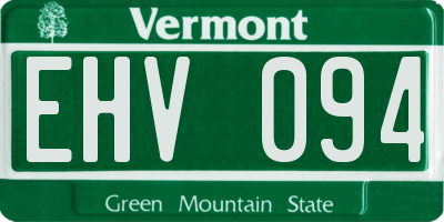 VT license plate EHV094