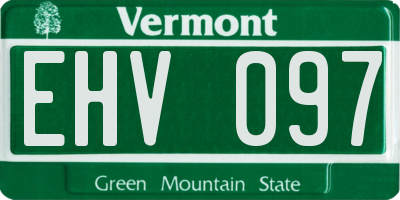 VT license plate EHV097
