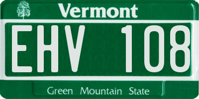 VT license plate EHV108