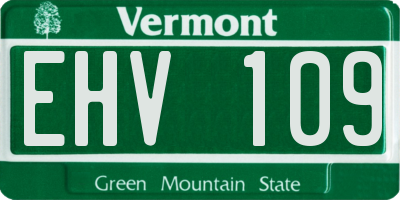 VT license plate EHV109