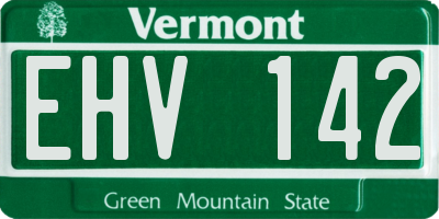 VT license plate EHV142