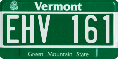 VT license plate EHV161