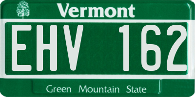 VT license plate EHV162