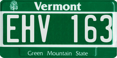 VT license plate EHV163