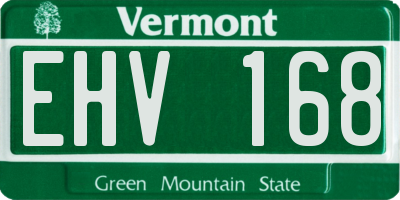 VT license plate EHV168