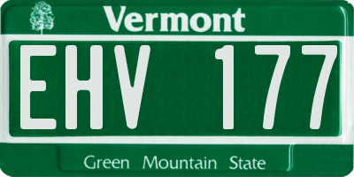 VT license plate EHV177