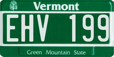 VT license plate EHV199