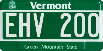 VT license plate EHV200