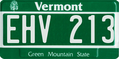 VT license plate EHV213