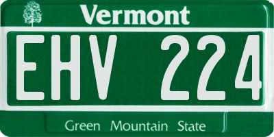 VT license plate EHV224