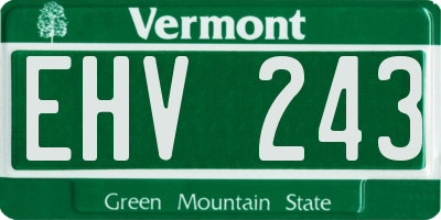 VT license plate EHV243