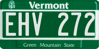 VT license plate EHV272