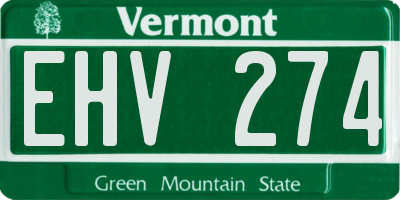 VT license plate EHV274