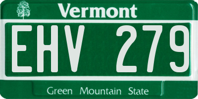 VT license plate EHV279