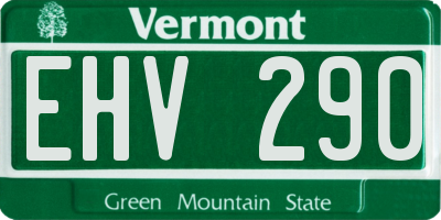 VT license plate EHV290