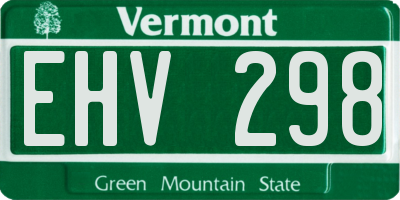 VT license plate EHV298