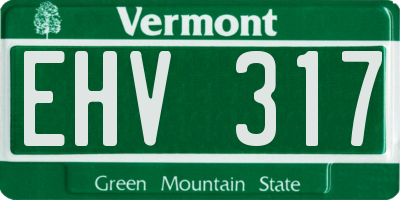 VT license plate EHV317