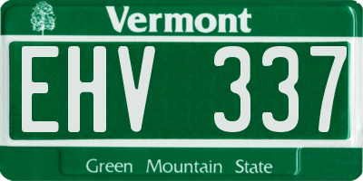 VT license plate EHV337