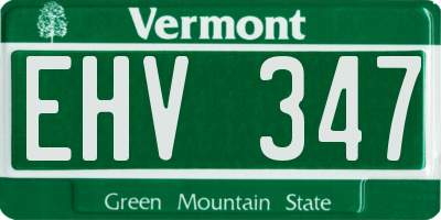 VT license plate EHV347
