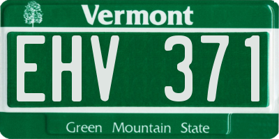 VT license plate EHV371