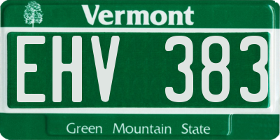 VT license plate EHV383