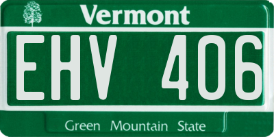 VT license plate EHV406