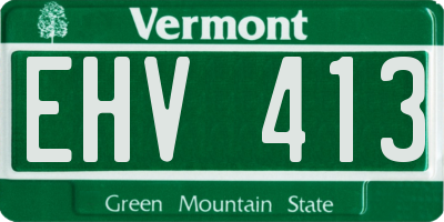VT license plate EHV413