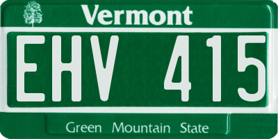 VT license plate EHV415