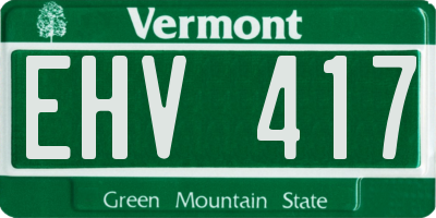VT license plate EHV417