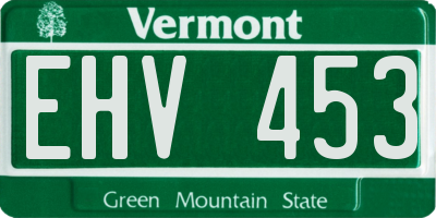 VT license plate EHV453
