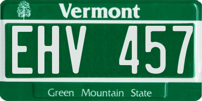 VT license plate EHV457