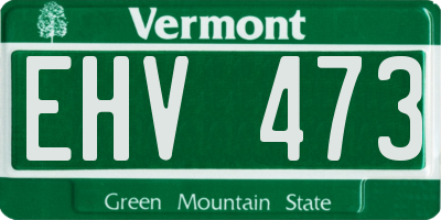 VT license plate EHV473