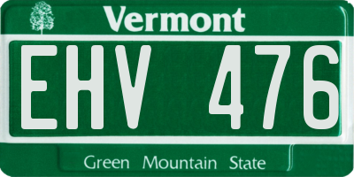 VT license plate EHV476