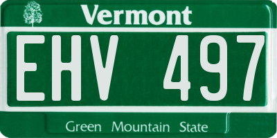 VT license plate EHV497