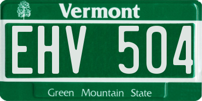 VT license plate EHV504