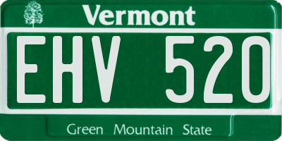 VT license plate EHV520