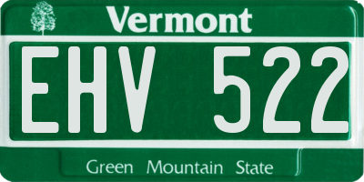 VT license plate EHV522
